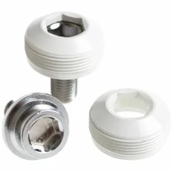 BLB Brick Lane Bikes Alloy Cup Crank Bolts - Vis De Manivelle - Blanc